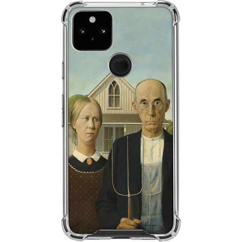 Grant Wood American Gothic Pixel Cases